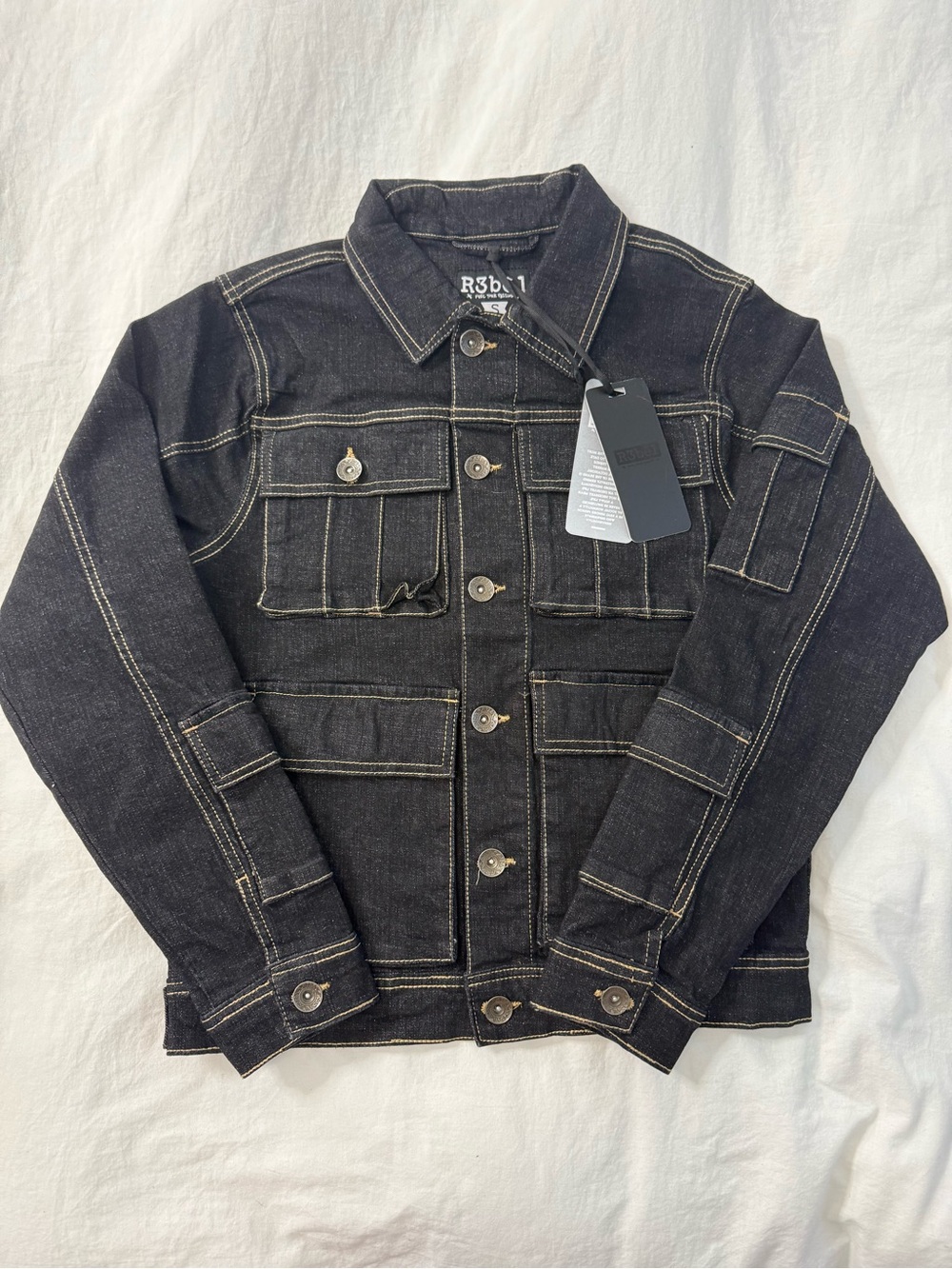 R3bel Raw Denim Trucker Jacket